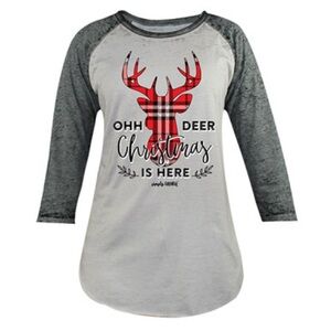 Gray and Red Long Sleeve Tee with Stylish Design